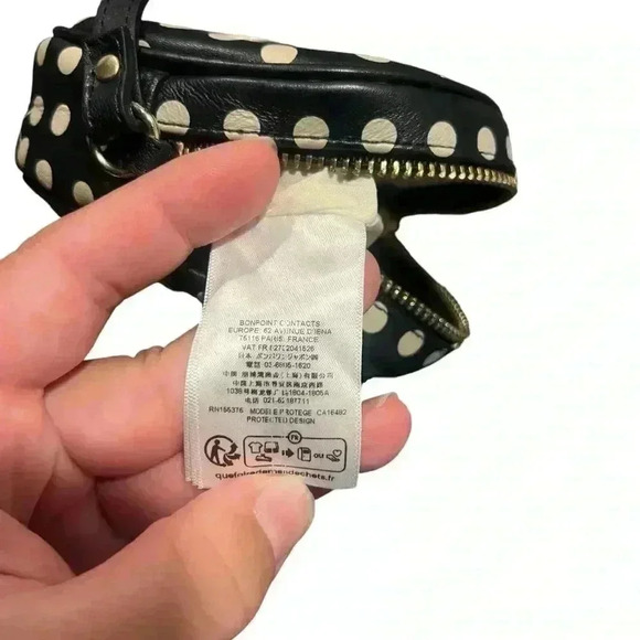 Bonpoint Cherry Dot Leather Circle Shoulder Bag Rare - Picture 9 of 11